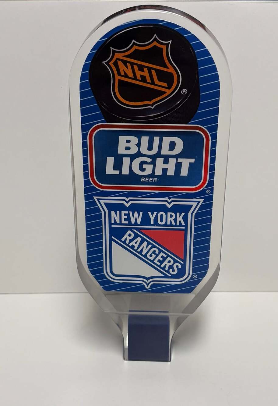 Bud Light NHL New York Rangers Acrylic Beer Tap Handle